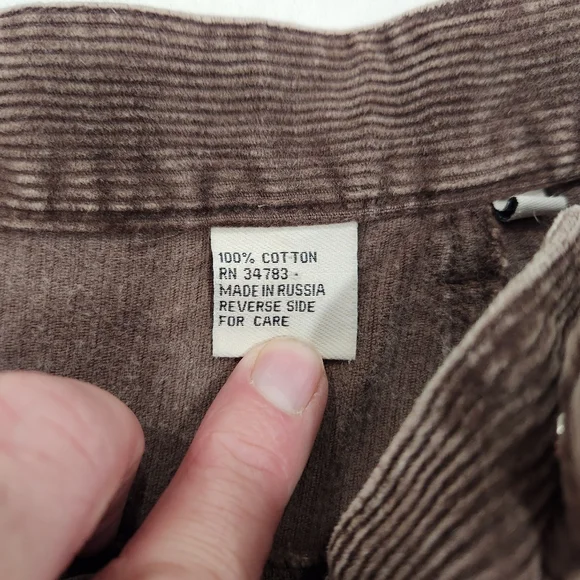 Vintage Lee Dungarees Corduroy Pants Mens 38/32 Brown Loose Straight Leg 80s 90s - Picture 8 of 13